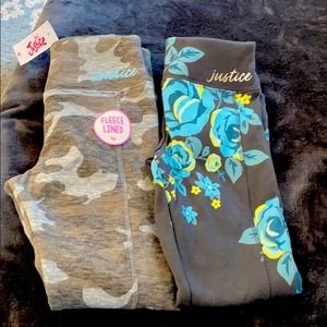 Justice kids fleece lined pants